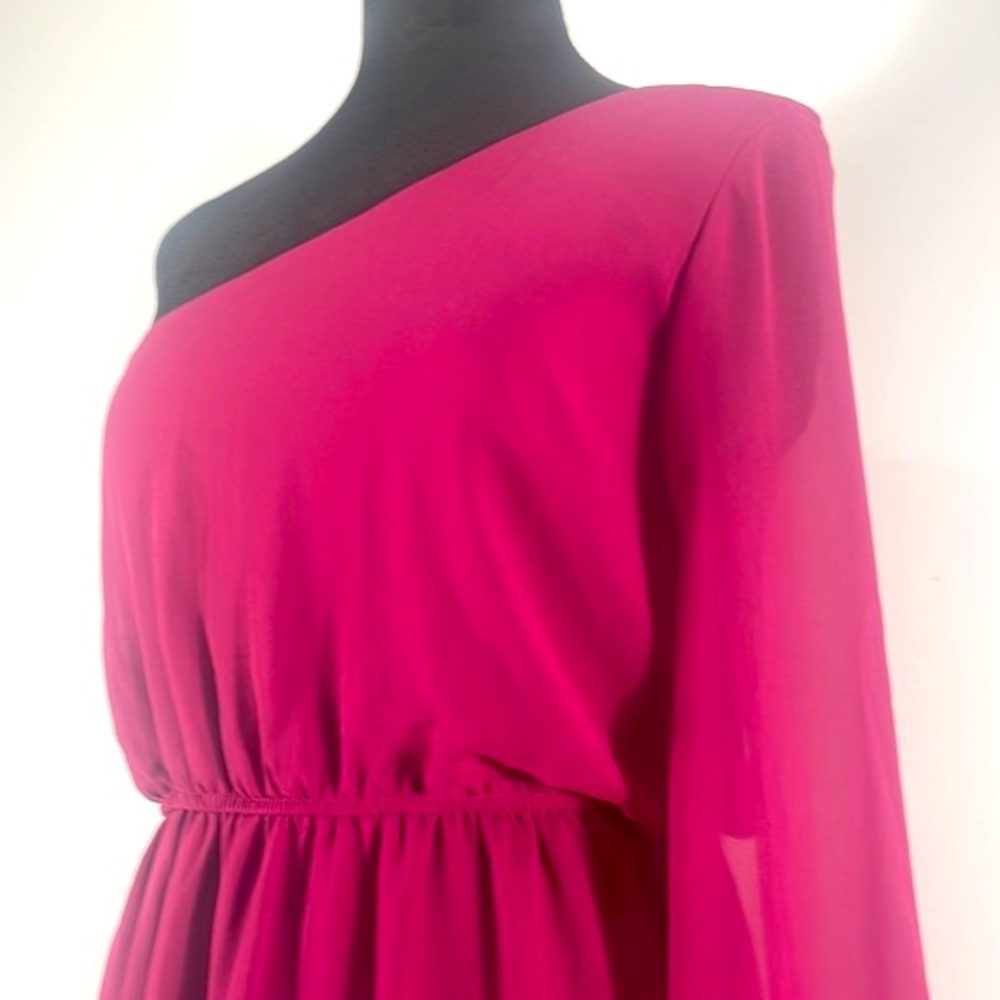 Francesca’s Small Burgundy, Crimson, One Shoulder Mini dress - Picture 6 of 6